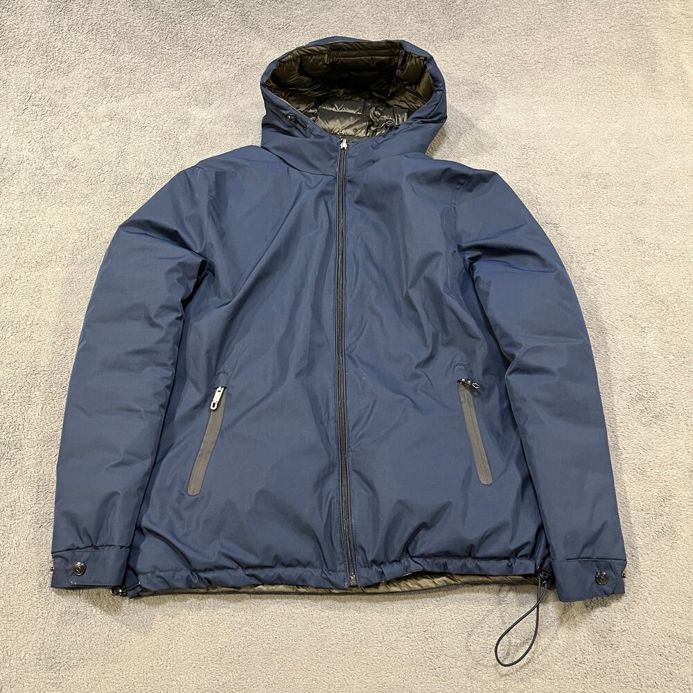 7Diamonds Eureka Navy Blue Reversible Hooded Puffer Coat Jacket Men's Size M